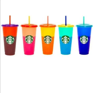 NWT Starbucks PRIDE 2020 Reusable Color Changing Cups